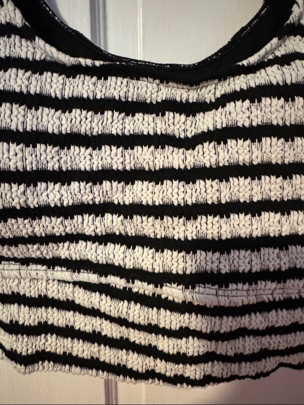 NWOT Striped Black & White Ribbed Bikini Set Swim Size XL - Picture 5 of 10